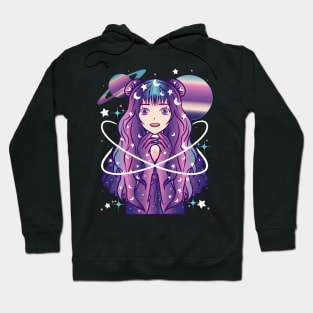 Galactic Anime Celestial Princess Manga Girl Goth Hoodie